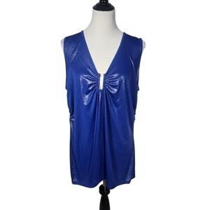 Torrid Size 3 (Approx 3X) Shimmering Blue Tank Top NWT
